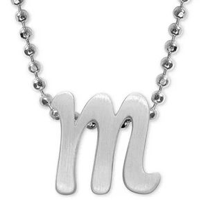 Alex Woo Lowercase “M” Initial Pendant